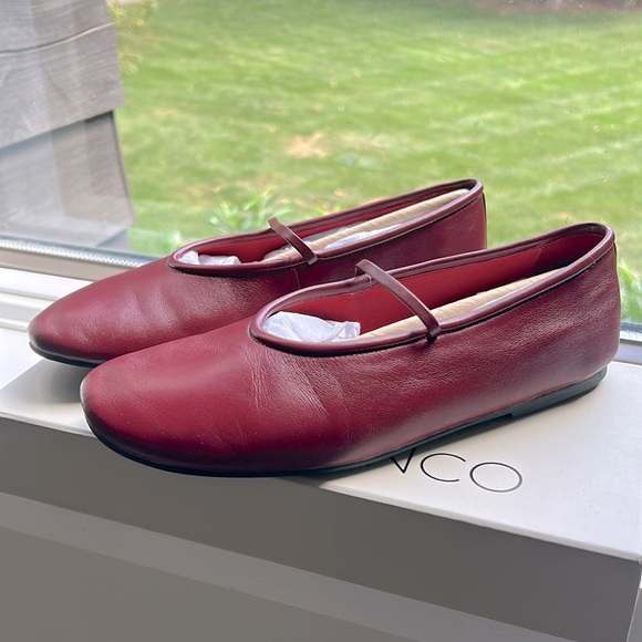 Tony Bianco x Revolve | Bordeaux Red “Martinez” Ballet Flats | Size 7 - Picture 3 of 8